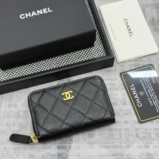 Chanel Classic Zippy Coin Purse Black Card Holder
