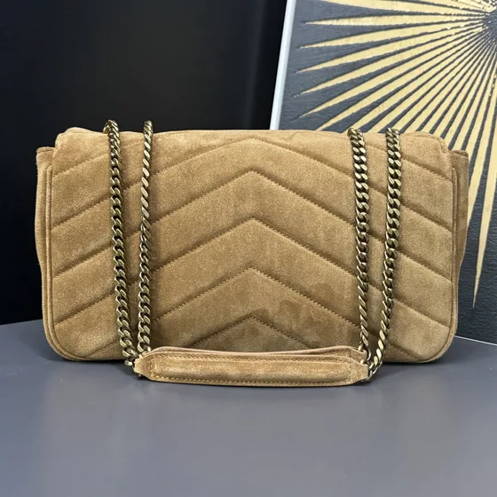 YSL Cassandre Envelope Chain Bag Khaki Crossbody