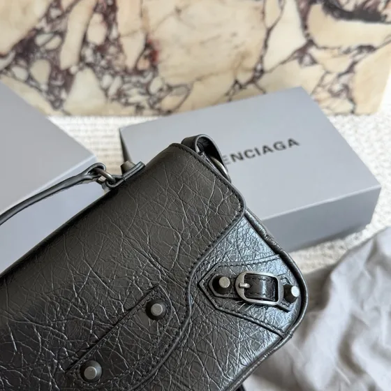 Balenciaga Top Handle Shoulder Bag Black Crossbody