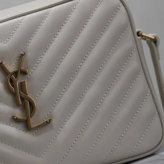 YSL Lou Camera Bag White Crossbody