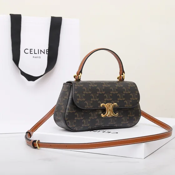 Celine Triomphe Coklat Top Handle