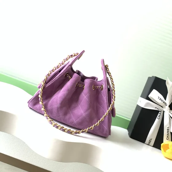 Chanel Hobo Drawstring Bag Roxo Hobo