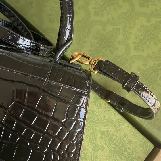 Balenciaga Hourglass Mini Alça superior Bag Preto Alça superior