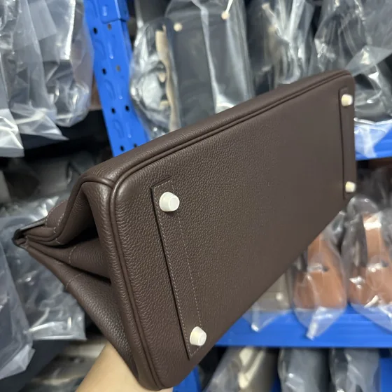 Hermes Shoulder Birkin Dark Braun Henkel