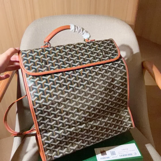 Goyard Saint L ger Backpack Black Tan Backpack