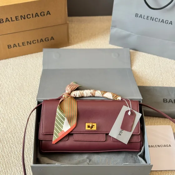 Balenciaga Sharp Xs Shoulder Bag Burgundy Shoulder Bag