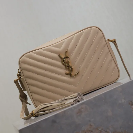 YSL Lou Camera Bag Beige Crossbody