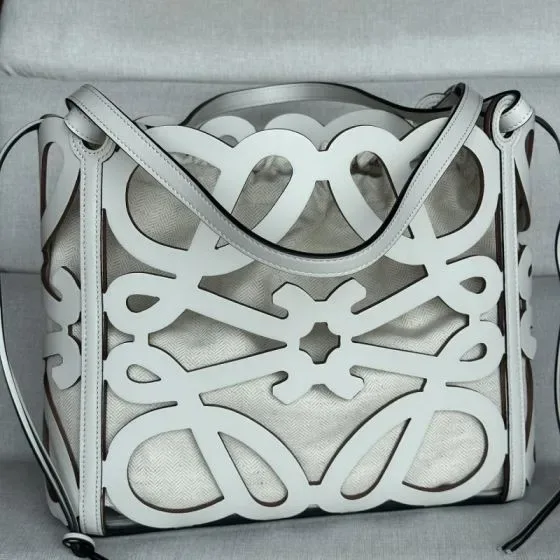 Loewe Anagram Cut Out Tote Bag White Tote Bag