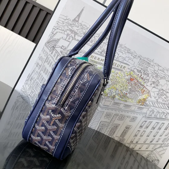 Goyard Saint Martin Bag Navy Blue Top Handle