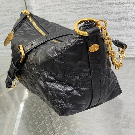 Dior Diorstar Hobo Bag With Chain Hitam Crossbody