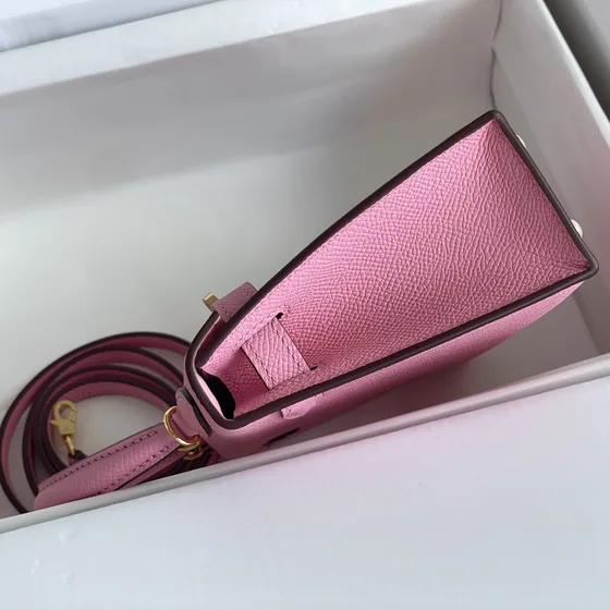 Hermes Mini Kelly Rose Anse supérieure
