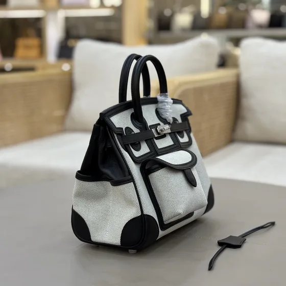 Hermes Birkin Cargo 25 Black And Light Gray 25 Top Handle
