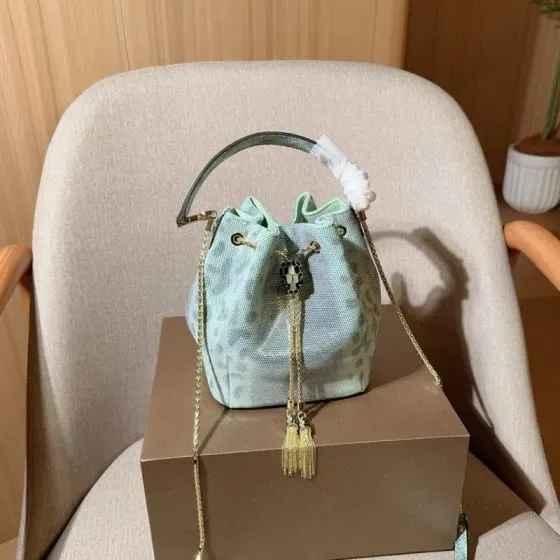 Bvlgari Serpenti Forever Bucket Bag Mint Green Bucket Bag