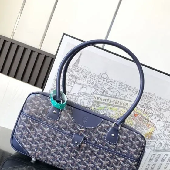 Goyard Saint Martin Bag Navy Blue Top Handle