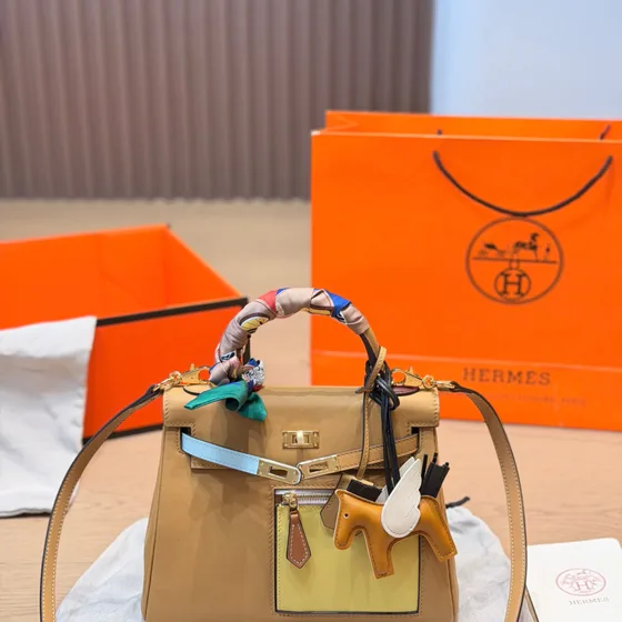Hermes Kelly Colormatic Chai Soufre Top Handle