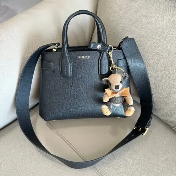 Burberry Banner Bag Black Top Handle