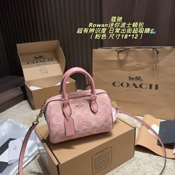 Coach Rowan Mini Boston Pink 18 12 cm Top Handle