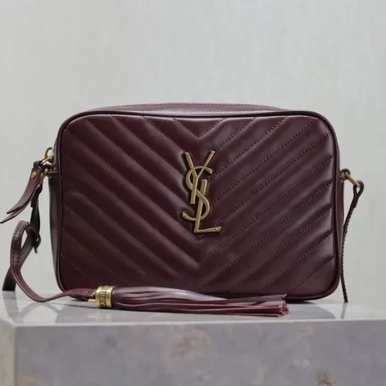 YSL Lou Camera Bag Burgundy Crossbody