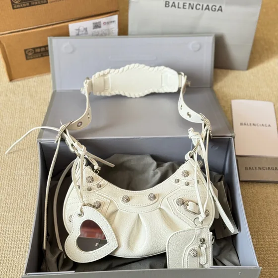 Balenciaga Le Cagole Black White Shoulder Bag
