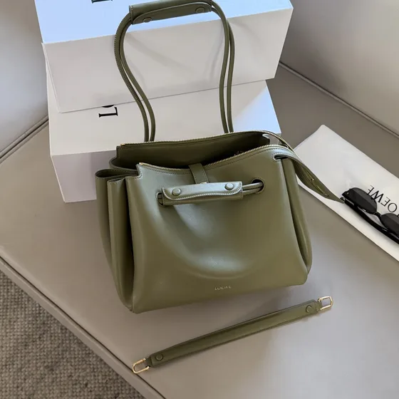 Loewe Cubi Olive Green Shoulder Bag