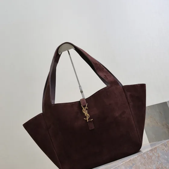 YSL Le Fermoir Tote Bag Burgundy Tote Bag
