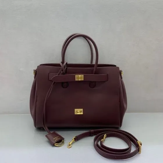 Balenciaga Manhattan Small Shopping Bag Burgundy Top Handle