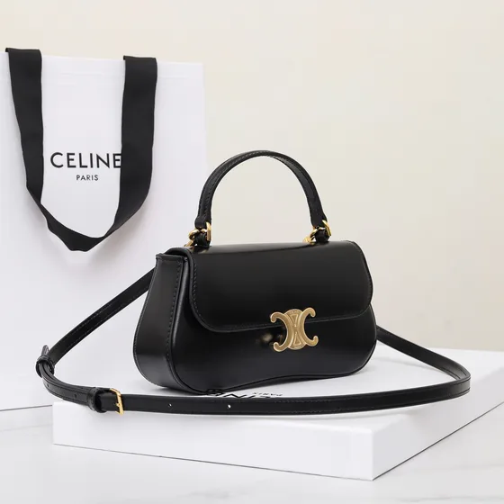 Celine Triomphe Đen Top Handle