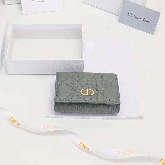Dior Dior Caro Compact Wallet Gray Wallet