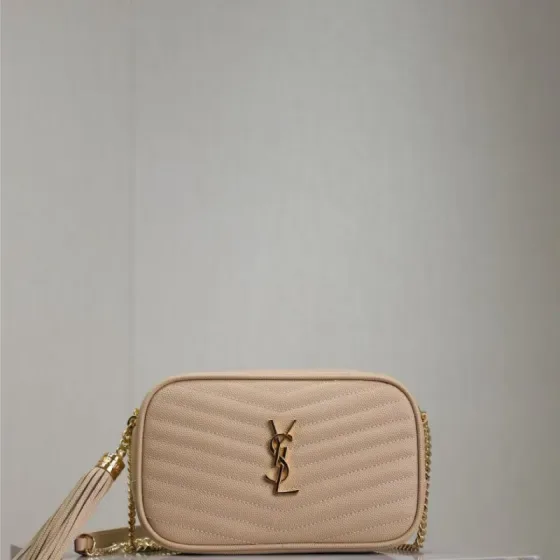 YSL Lou Mini Camera Bag Beige Crossbody