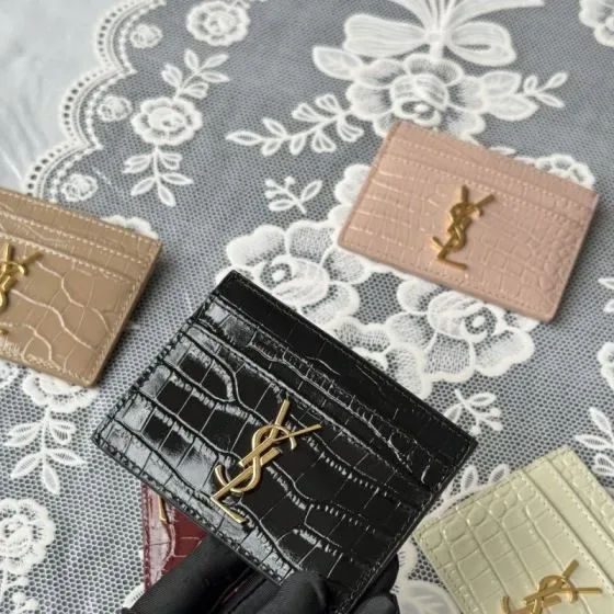 YSL Cassandre Card Case Black Card Holder