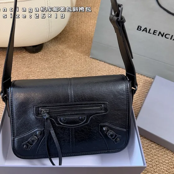 Balenciaga Moto Messenger Bag Black 26 19 Crossbody