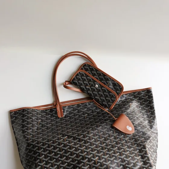 Goyard Saint Louis Brown Tan Tote Bag