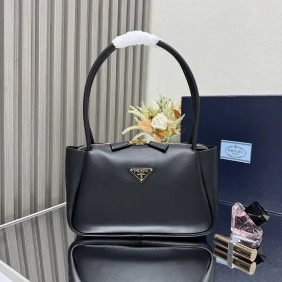 Prada Medium Leather Handbag Black Shoulder Bag