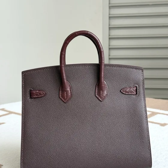 Hermes Birkin Faubourg Sellier 20 Burgundy White Orange 20cm Top Handle