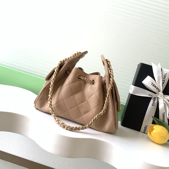Chanel 25 Small Hobo Bag Bege Hobo
