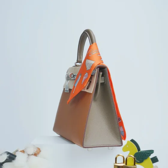 Hermes Kelly 25 Colormatic Braun/Beige 25 Henkel