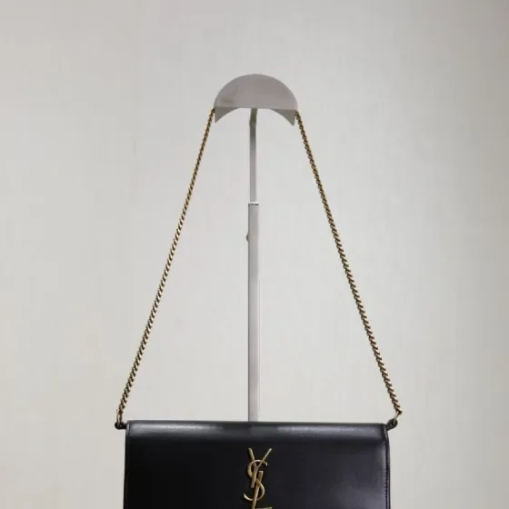 YSL Cassandre Chain Wallet Black Crossbody