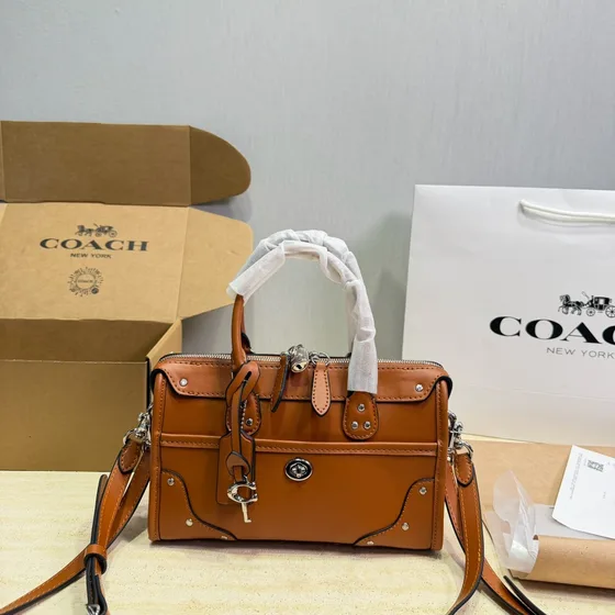 Coach Millie Satchel White Top Handle