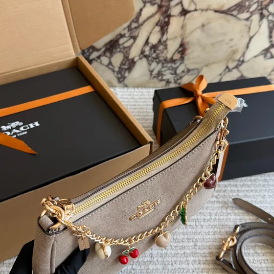 Coach Teri Borsa a spalla Taupe Grigio Borsa a spalla