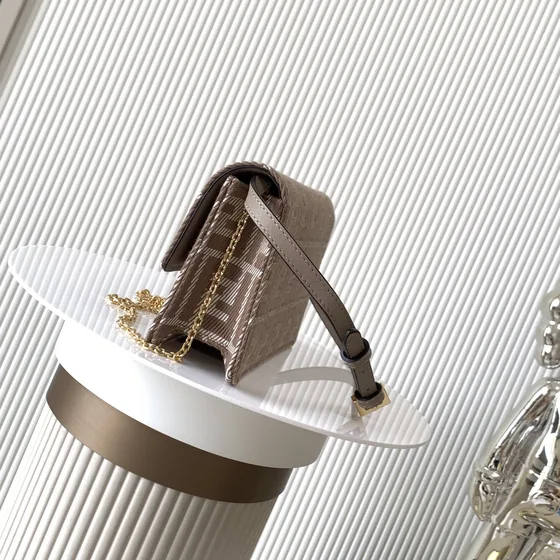 Fendi Baguette Chain Tegnebog Brun Woc