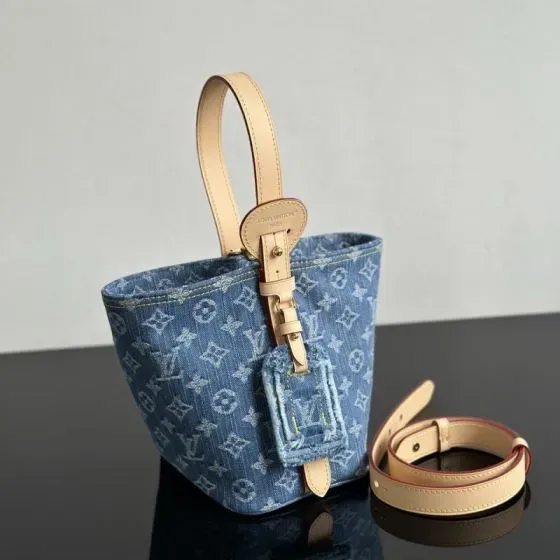 Louis Vuitton Bucket Blue Tote Bag