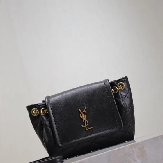 YSL Mini Nolita Quilted Leather Bag Black Crossbody