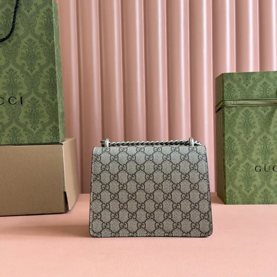 Gucci Dionysus Gg Supreme Chain Shoulder Bag Beige Brown Shoulder Bag