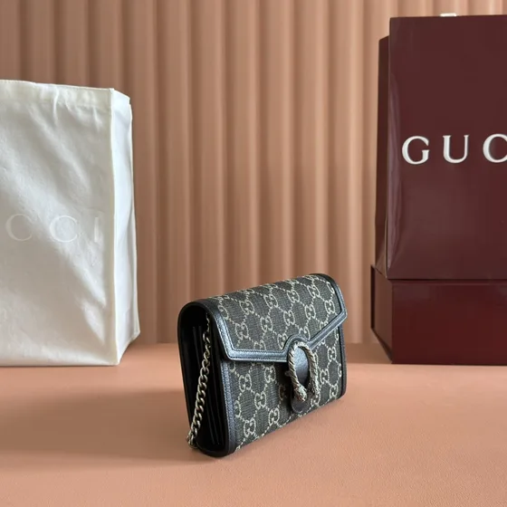 Gucci Dionysus Gg Chain Wallet Đen Woc
