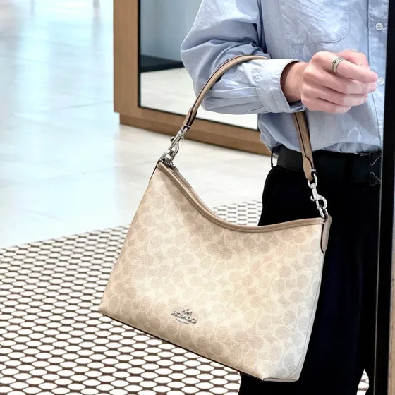 Coach Signature Hobo Bag Light Khaki Hobo