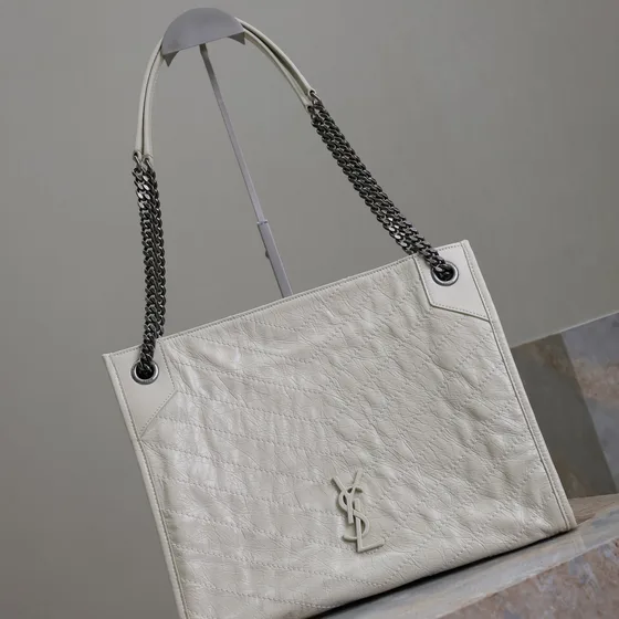 YSL Niki Shopping Tote White Tote Bag