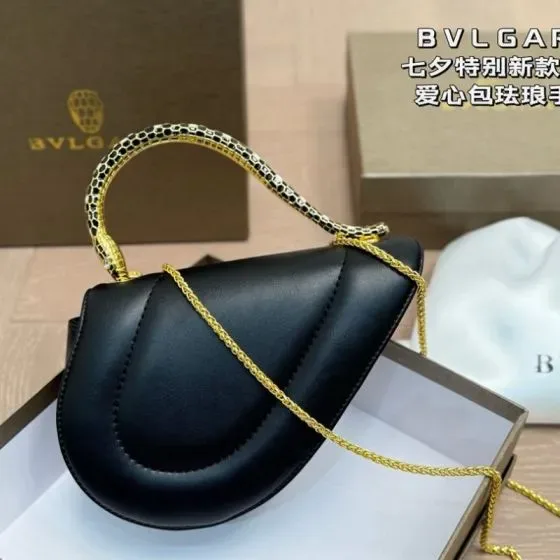 Bvlgari Serpenti Heart Bag Hitam Top Handle
