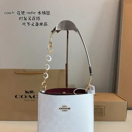 Coach Mollie Bucket Bag White Shoulder Bag