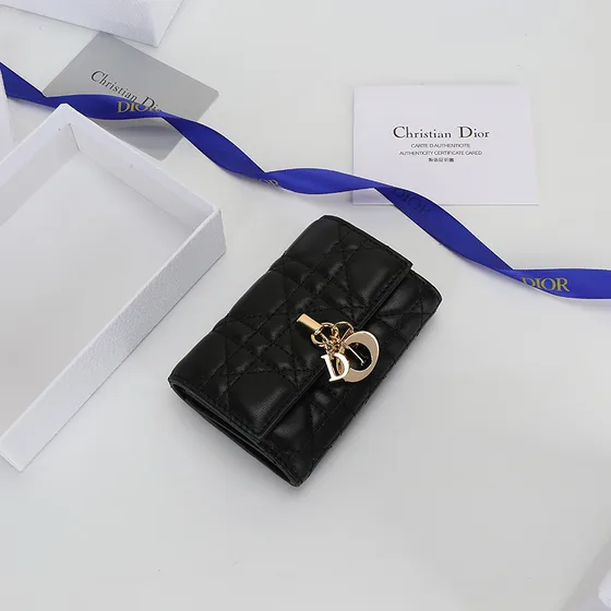 Dior Lady Dior Flap Card Holder Nero Card Holder