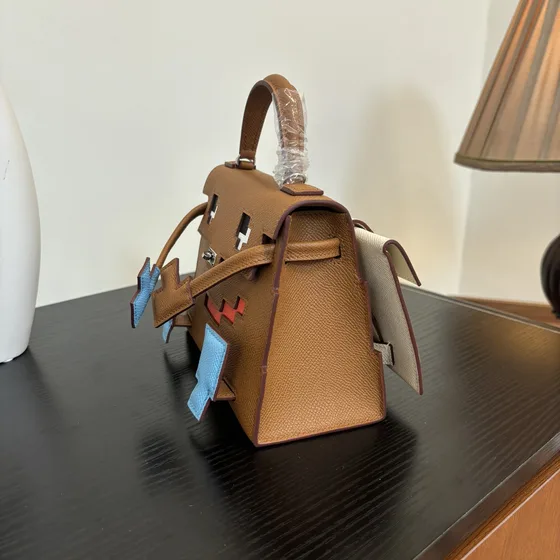 Hermes Kelly Doll Picto بني Top Handle
